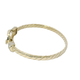 5.75” Pre-owned 9CT Stone Set Hook & Loop Bangle (9.93g)